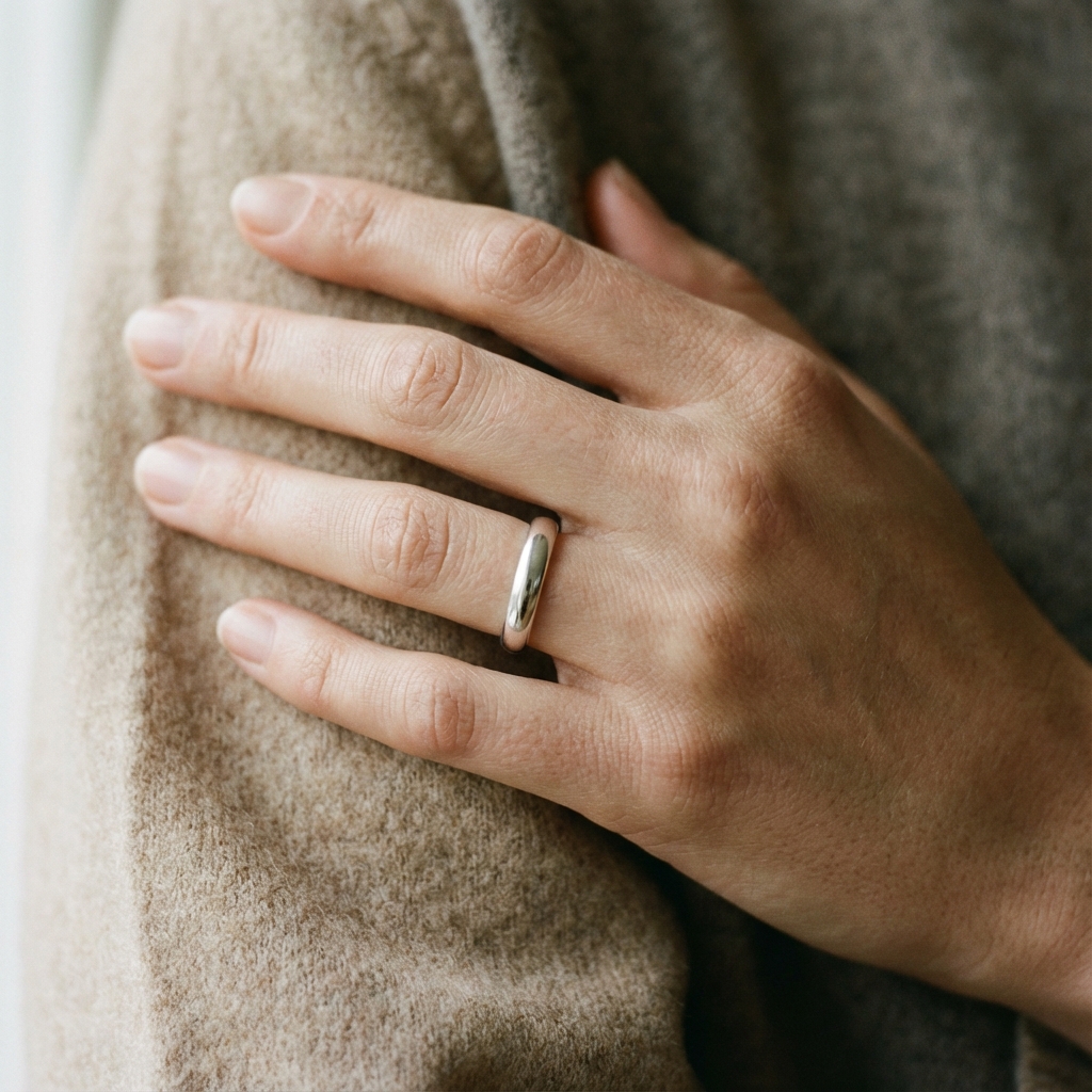 Silver Ring on Hand